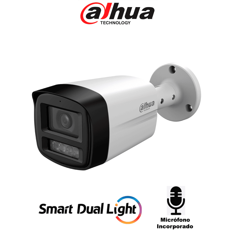 Cámara Bullet 4k, Iluminador Dual Inteligente, Lente de 2.8 mm, 106 Grados de Apertura, Microfono Integrado